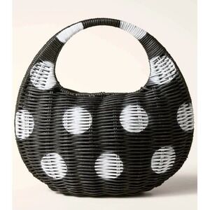 Kate Spade New York X Target Polka Dot Wicker Crescent Bag Black White